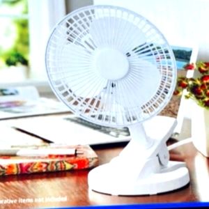 NWT Personal Desk & Clip Fan White 11 by 7.58 inch
